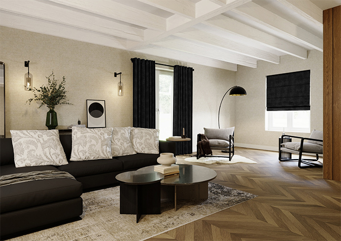 Faux Suede, Black - Roman Blind - Image 7